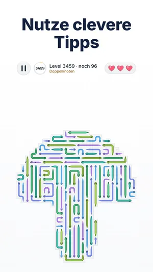 Snake-Escape-Level 3459 mit aktivem Tipp-Knopf