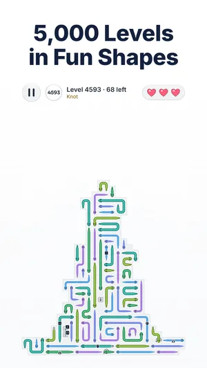 Snake Escape level 4593: a board in its own shape – the game has 5,000 levels in different shapes