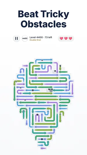 Snake Escape level 4400 with obstacles on a round board