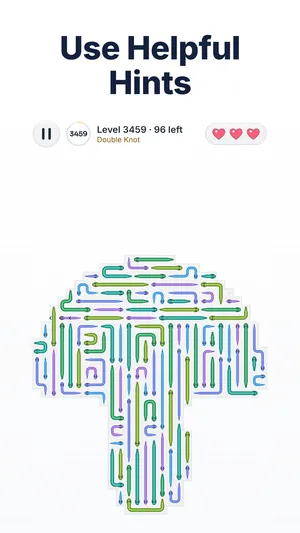 Snake Escape level 3459 with the hint button active