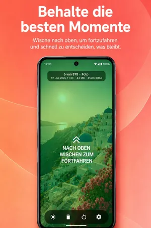 UpNDown: Foto nach oben wischen färbt es grün, es bleibt erhalten und das nächste erscheint