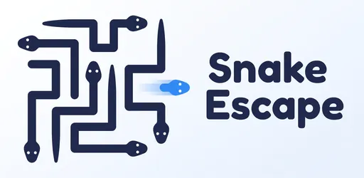 Snake-Escape-Grafik: das Spielsymbol aus verschlungenen Schlangen neben dem Namen Snake Escape