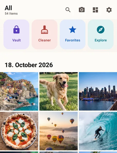 Photo Gallery screen